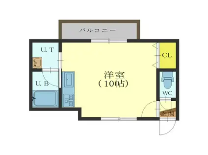 ハイツ檜(ワンルーム/3階)の間取り写真