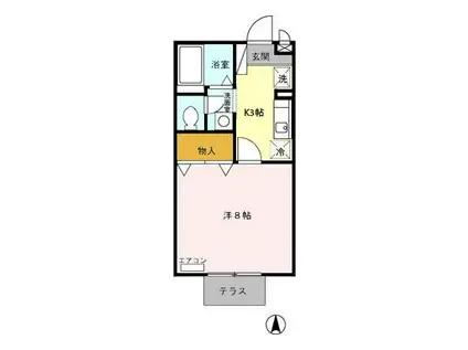 サンモール・エス(1K/1階)の間取り写真