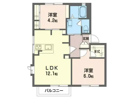 アネックス五月台(2LDK/2階)の間取り写真