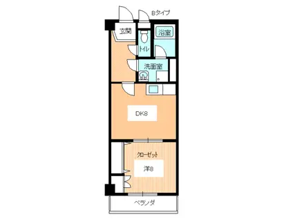 イスズベル下関(1DK/7階)の間取り写真
