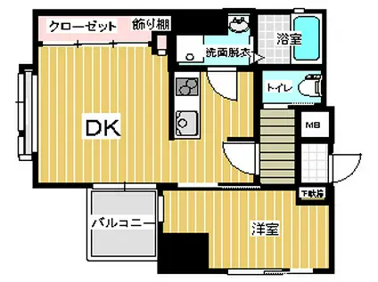 BLANC TOUR HAKATA(1DK/6階)の間取り写真