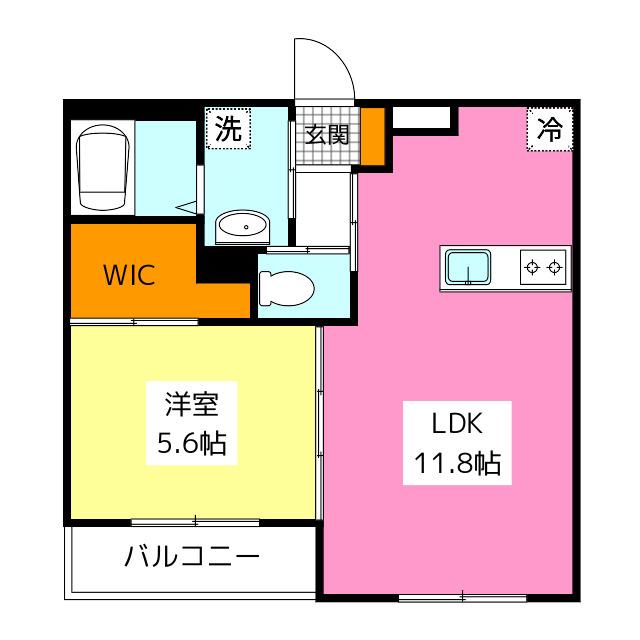 フォレスト離宮BLOOM(1LDK/5階)の間取り写真