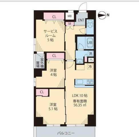 コルザKII(2SLDK/7階)の間取り写真