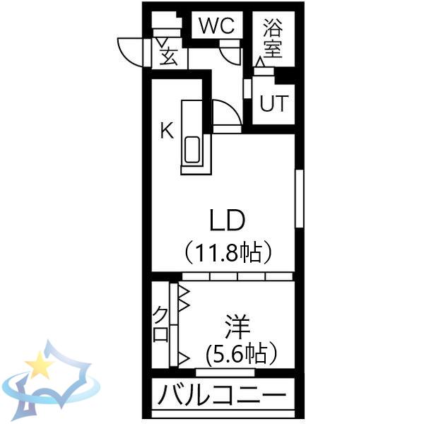 IL SOLE TRE(1LDK/2階)の間取り写真