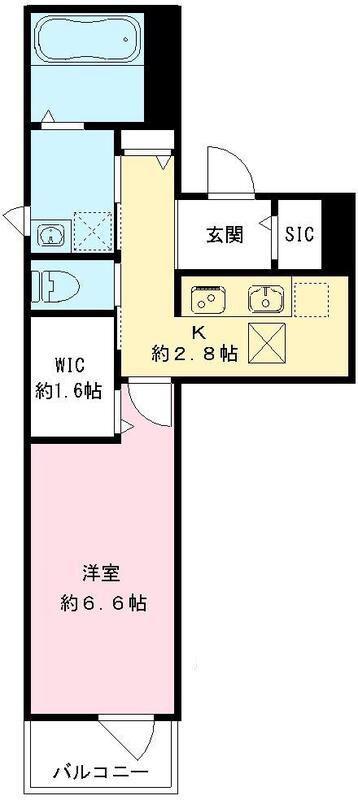 LUMORA玉南(1K/1階)の間取り写真