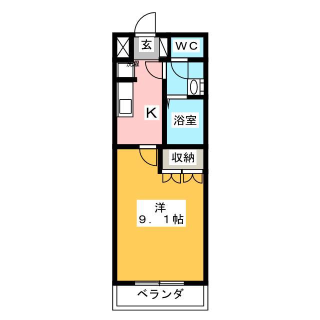 エンジョイライフ(1K/2階)の間取り写真