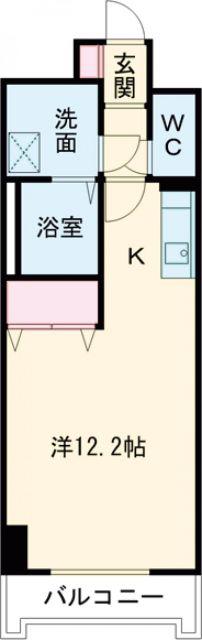 グランバロン宇都宮(ワンルーム/5階)の間取り写真