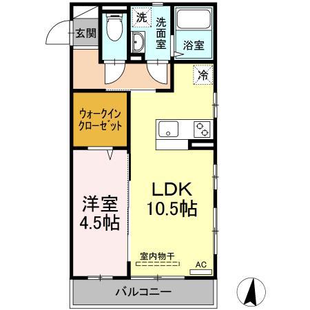 マレアガーデン新横浜A(1LDK/3階)の間取り写真