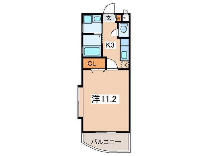 ファインクレスト(1K/1階)の間取り写真