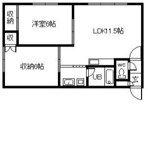 ウエストヴィレッジ(2LDK/1階)の間取り写真