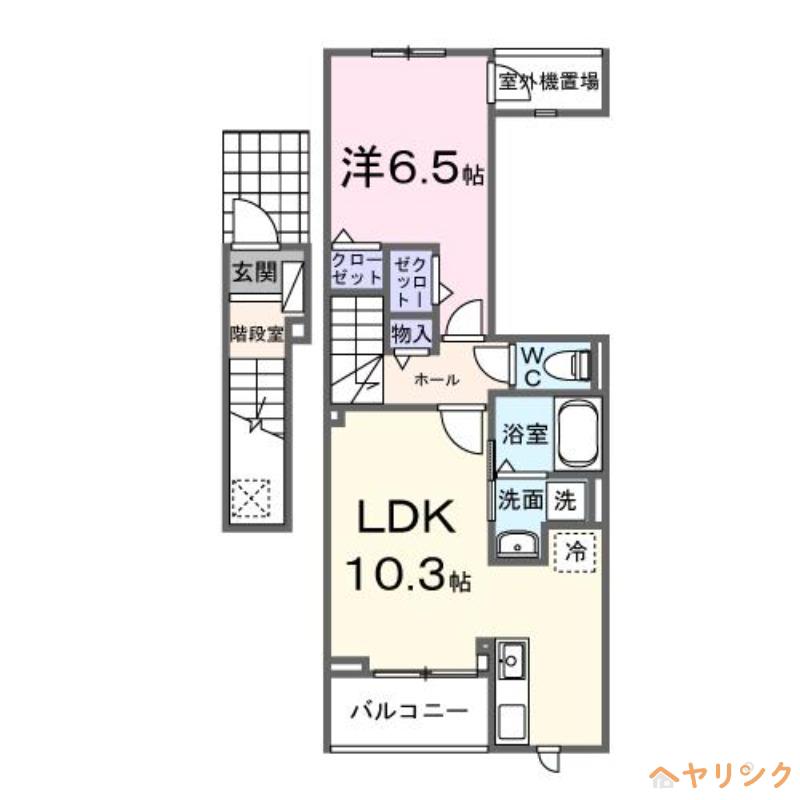 ヴィラ グレイスB(1LDK/2階)の間取り写真