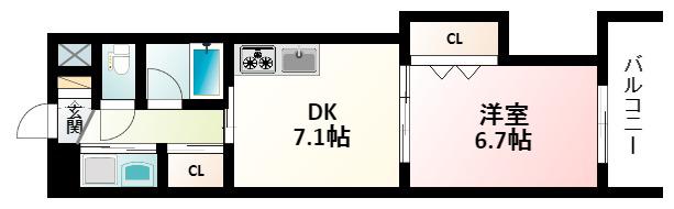 和の杜 (1DK/6階)の間取り写真