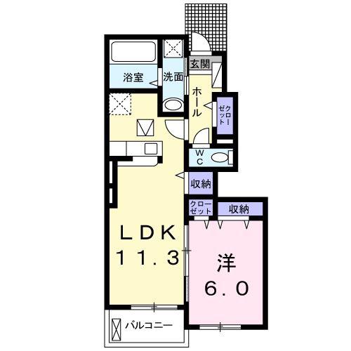 クレールIII(1LDK/1階)の間取り写真