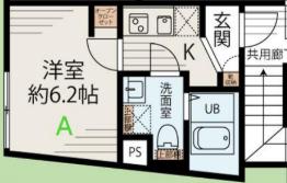 メゾンアッシュ大山(1K/2階)の間取り写真