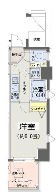 ロワール浅草花川戸(1K/11階)の間取り写真