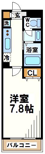 ウエストログイサ―ラ(1K/1階)の間取り写真