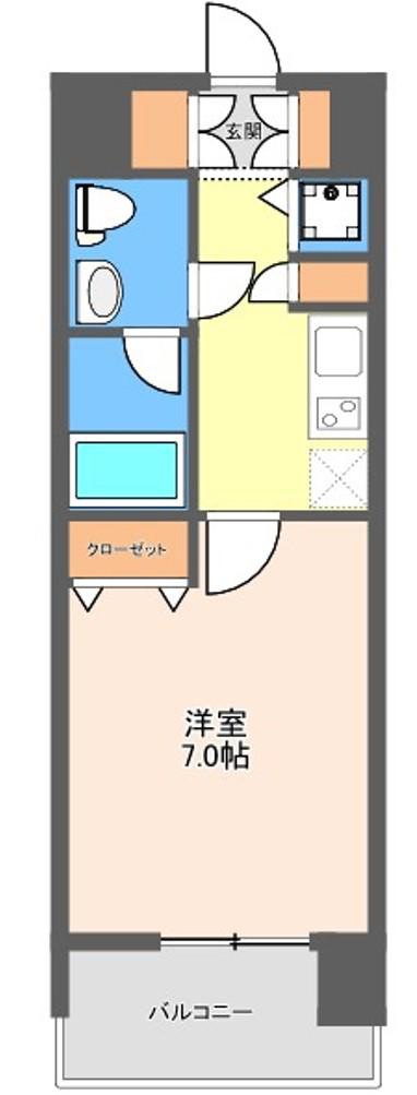 CUBES 弊社限定募集(1K/12階)の間取り写真