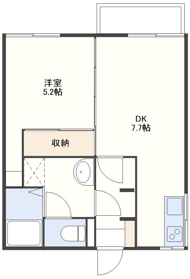 コーポ虹が丘(1DK/2階)の間取り写真