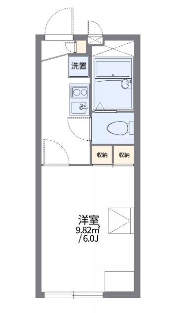 サザン茅ヶ崎(1K/1階)の間取り写真