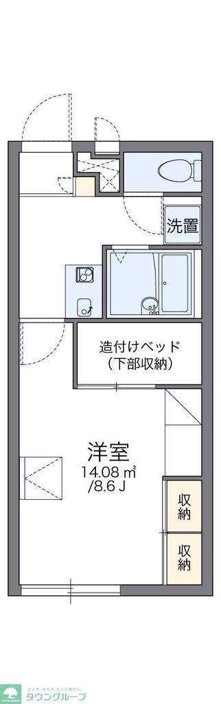 レオパレスグルーテンB(1K/2階)の間取り写真