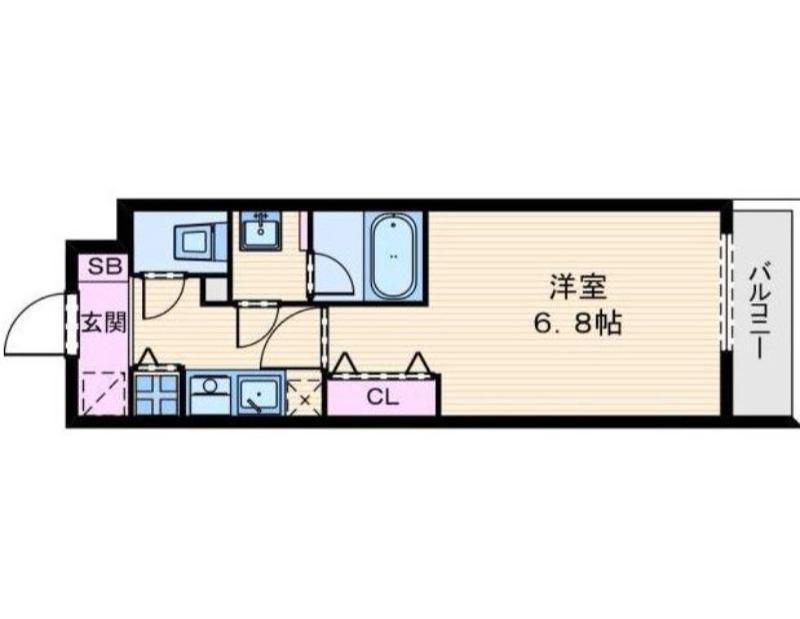 グランパシフィック小路(1K/1階)の間取り写真