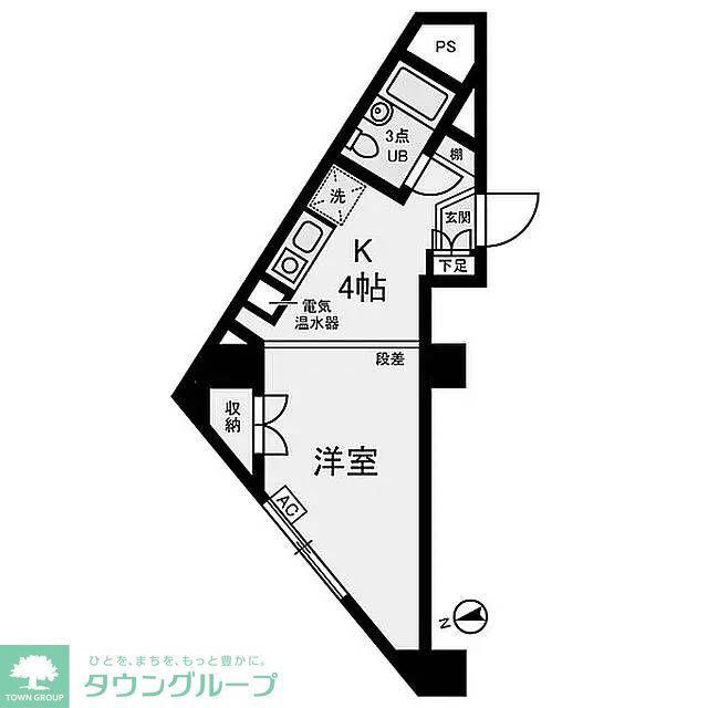 ジュネス北綾瀬(1K/3階)の間取り写真