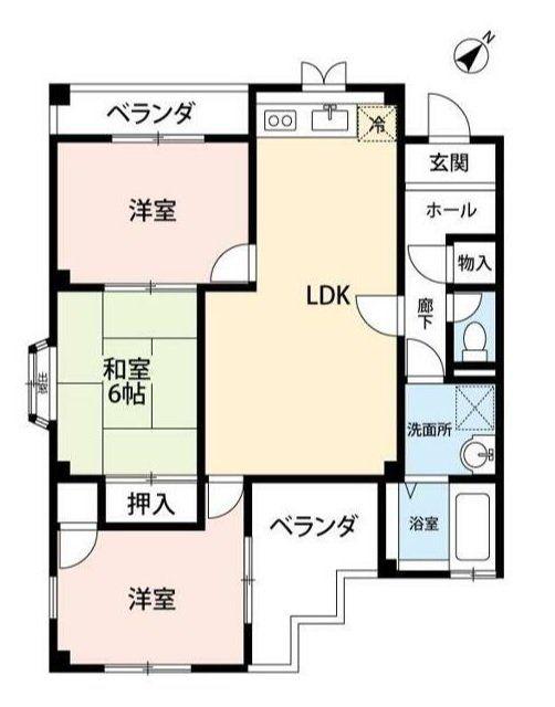 サントップタウンズ6(3LDK/1階)の間取り写真