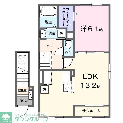 ソナーレ(1LDK/2階)の間取り写真