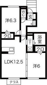 ATLAS(2LDK/1階)の間取り写真