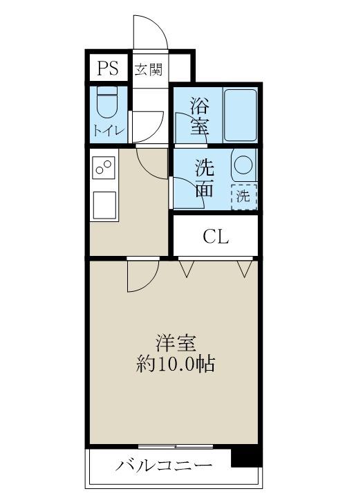 リアライズ西湊町通(1K/6階)の間取り写真