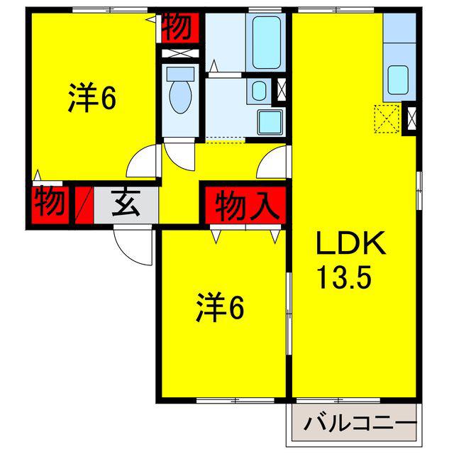 グランパルク(2LDK/1階)の間取り写真