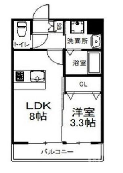 スプランディッド堺東(1LDK/7階)の間取り写真