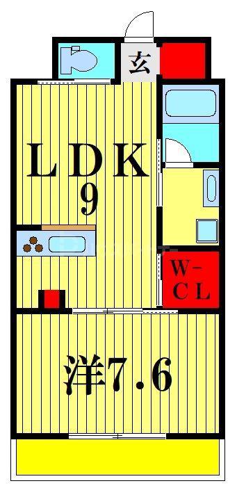 ART RESIDENCE IN OOTAKA-NO-MORI(1LDK/1階)の間取り写真