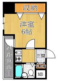 今里西青山ビル(ワンルーム/4階)の間取り写真