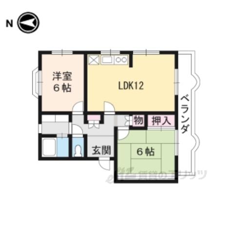 オークフィールド(2LDK/2階)の間取り写真
