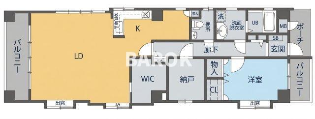 グレースメゾン六本松(1SLK/6階)の間取り写真