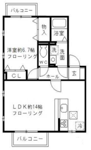 夢路オネスト(1LDK/1階)の間取り写真