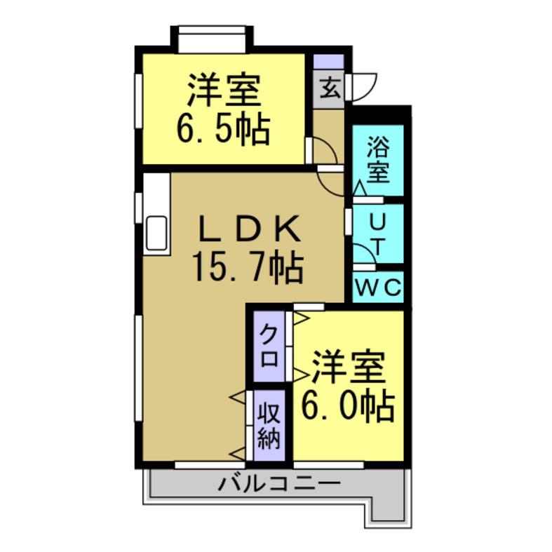 TMビル(2LDK/2階)の間取り写真