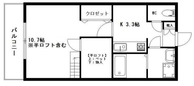 ROOTS(1K/3階)の間取り写真