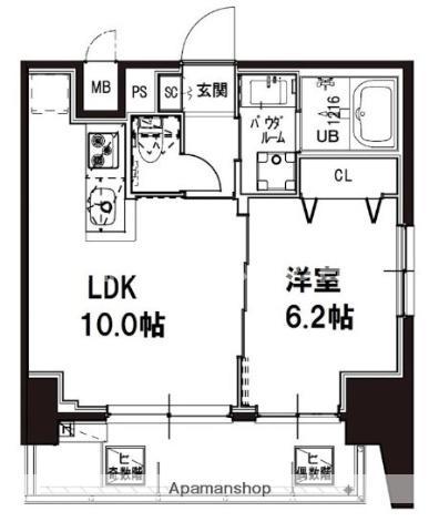 メゾンドアーク南大井(1LDK/10階)の間取り写真
