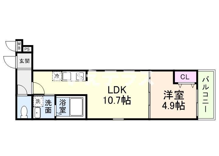 フジパレス神戸神明町(1LDK/1階)の間取り写真