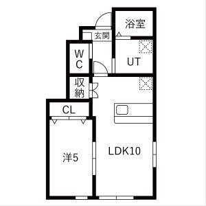 アリトピア(1LDK/1階)の間取り写真