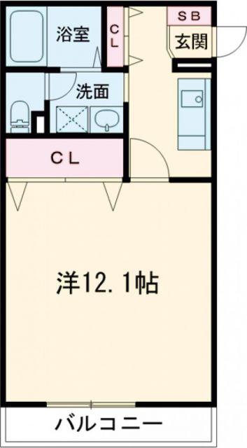 アライバル(1K/3階)の間取り写真