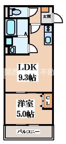 PARKSIDE MITO(1LDK/2階)の間取り写真