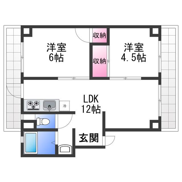 ネクサス和歌浦(2LDK/3階)の間取り写真