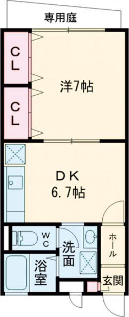 サニーハウスタムラ(1DK/1階)の間取り写真