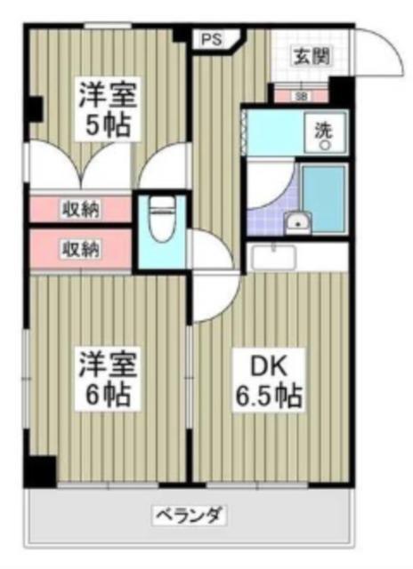 三ツ和マンション(2DK/2階)の間取り写真