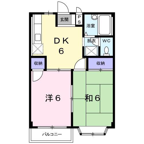 レザンドール(2DK/2階)の間取り写真