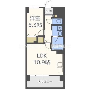 海老江サンライズ(1LDK/1階)の間取り写真