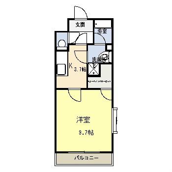 J・OHSUMI(1K/3階)の間取り写真